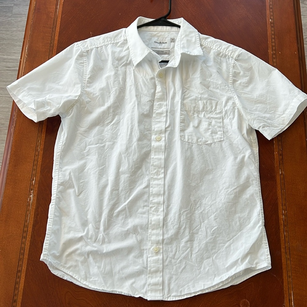 White Short Sleeve Button Down